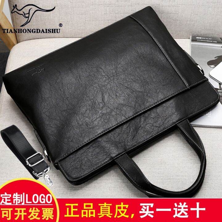 genuine-leather-business-bag-briefcase-mens-handbag-cowhide-horizontal-style-tianhong-kangaroo-computer-casual-soft