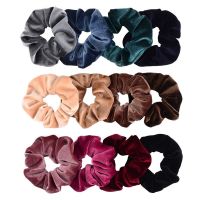 ● 33Colors Korea Velvet Hair Scrunchie Elastic Hair Bands Solid Color Headbands Women Girls Ponytail Holder hair accessories Gift