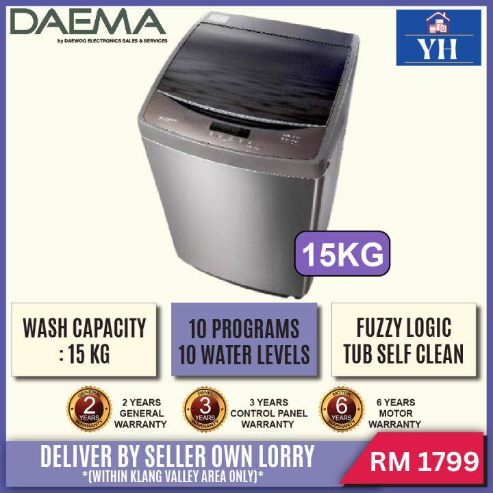 Delivery Within Klang Valley Area Daema Dwf Dd1588jd 15kg Tub Self Clean Top Load Fully 1352