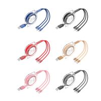 3 in 1 retractable Data USB Cable for iPhone Charger Fast Wire Charging Cable For Android phone type c xiaomi huawei Samsung Wall Chargers