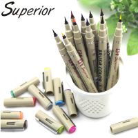 【✴COD✴】 zangduan414043703 ปากกาแปรงพู่กันวาดภาพเข็มปากกาสำหรับระบายสีเครื่องเขียนปากกาหลากสี