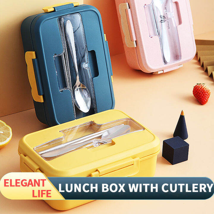 Original Japanese Lunch Box with Utensils for Adult Kids Boys Girls for