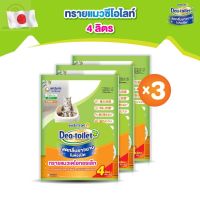 [ส่งฟรี] (4ลิตร x 3ถุง) Pet Deo-toilet เดโอทอยเล็ท แซนด์ ทรายแมวลดกลิ่น