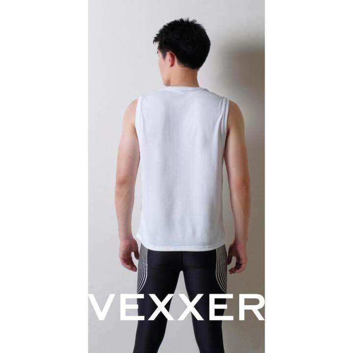 vexxer-running-tanktop-m01-สีขาว-เสื้อกีฬา-แขนสั้น-เสื้อยืด-เสื้อวิ่ง-ออกกำลังกาย