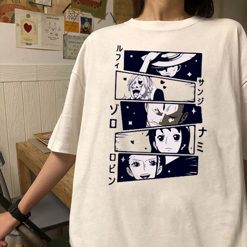 One Piece Kawaii Japanese Anime T Shirt Women Funny Cartoon Summer Tops T- shirt Harajuku Graphic Tees Unisex T Shirt Female | Lazada PH