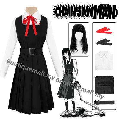 ♕✆ Anime Chainsaw Man Asa Mitaka Cosplay Costume Wig Black JK dress High School Uniform War Devil Girl Outfit Women Halloween Party