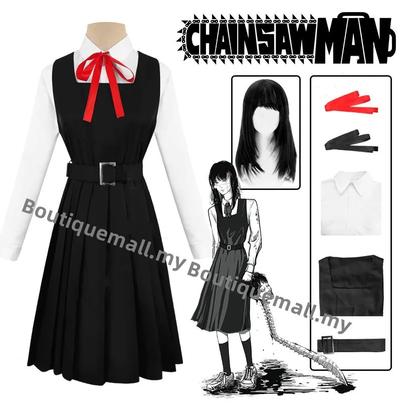 Anime Chainsaw Man Cosplay Mitaka Asa Uniform School Uniform Pleated Skirt