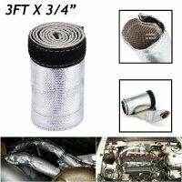 Metallic Heat Shield Sleeve Insulated Wire Hose Cover Wrap Loom Tube 3ft x 3/4 Car Accessories Wires Leads Adapters