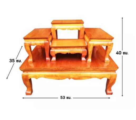 โต๊ะหมู่บูชาหมู่-5-หน้า-4-สีไม้-โต๊ะวางพระ-ไม้กระท้อน-ราคาถูกที่สุด