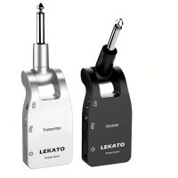 Lekato เครื่องส่งและเครื่องรับสัญญาณกีตาร์ไร้สาย2.4G แบบชาร์จไฟได้6ช่อง30เมตรโอคาริน่ากีต้าร์อะคูสติก