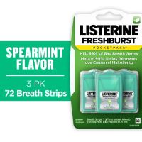 Listerine Freshburst PocketPaks Oral Care Breath Strips, Breath Spray Alternative, 24 ct, 3 pack