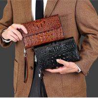 ◆◙ Crocodile leather handbag men 2023 new all-match high-end mens high-end handbag genuine leather combination lock clip bag men