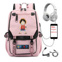 USB ชาร์จวัยรุ่นแล็ปท็อป packsack อะนิเมะหนึ่งชิ้น luffy Zoro กระเป๋าเป้สะพายหลังนักเรียนกระเป๋าหนังสือผู้หญิงผู้ชายเดินทางกระเป๋าเป้สะพายหลัง