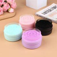 Portable Round Travel Massage Folding Comb Girl Hair Brush With Mirror Mini Pocket Mirror Styling Tools