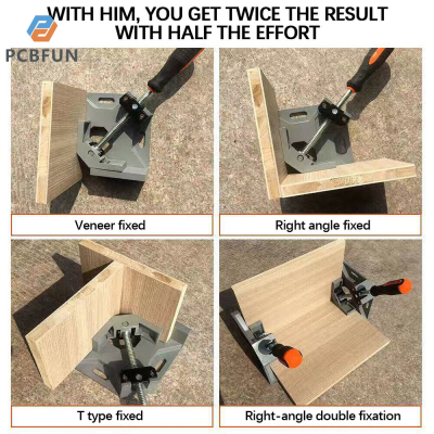 pcbfun ขากรรไกรขยับได้90องศาคลิปมุมขวาด้ามจับรูปตัว T แบบเลื่อนอะลูมิเนียมอัลลอยเดี่ยวเครื่องมือแคลมป์ยึดมุมงานไม้