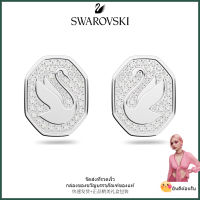 ?Swarovski?ต่างหูเพชร Signum Silver Octagon Swan, S925 ต่างหูแฟชั่นสตรีเงินสเตอร์ลิงของขวัญวันวาเลนไทน์ของขวัญวันเกิด