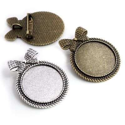 【CW】 5pcs 30mm Inner Size Antique Plated Brooch Pin Base Setting