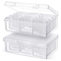 24 Pcs Small Bead Organizer Bead Case Storage Organizer Diamond Art Containers Accessory Storage with 2 Pcs Hinged Lid