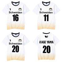 Haikyuu Schweiden Adlers เสื้อยืดแขนสั้นชุดคอสเพลย์ Karasuno Shoyoageyama