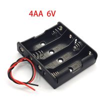 4 X AA 6V กล่องเก็บแบตเตอรี่พลังงานกล่องพลาสติก AA กระเป๋าใส่ของแบตเตอรี่พร้อมสายเคเบิล4ช่อง DIY