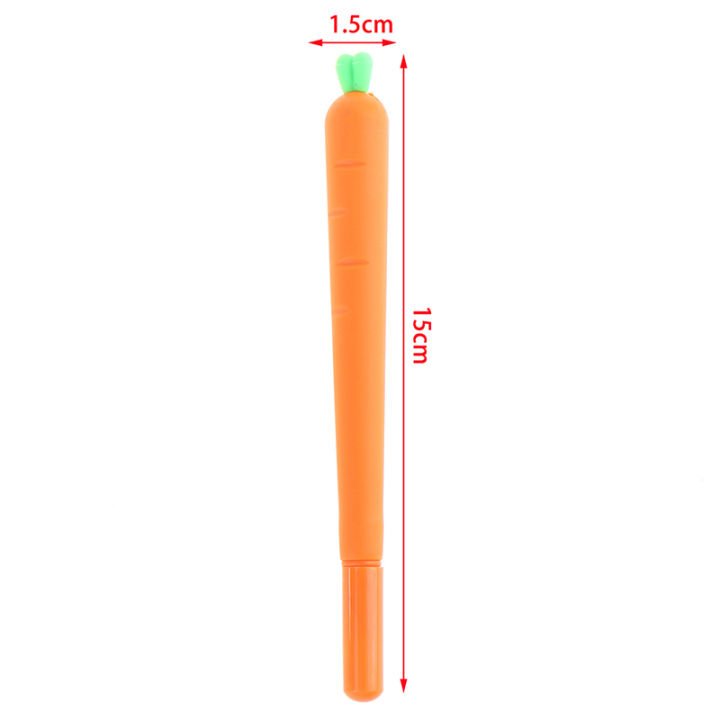 annabels-ปากกามาร์กเกอร์ปากกาหมุนหมึกดำปากกาหมึกเจล0-5มม-10ชิ้น-รูปแครอทน่ารัก