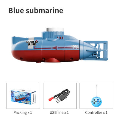 6CH Mini RC Submarine 0.1ms Speed 3 motors Remote Control Boat 23Mins Playing Time Waterproof Diving Toy for Kids Children Gift