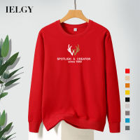 IELGY เสื้อสเวตเตอร์คอกลมทรงหลวมสำหรับผู้ชาย