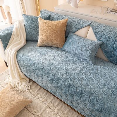 【jw】▬◈☋  1pc engrossar pelúcia sofá toalha para sala de estar cor sólida não deslizamento almofada tapete capa protetor móveis decoração da sua