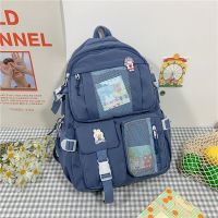 Women Large Capacity Travel Backpack Female Multi-pocket College Waterproof School Bags Transparent Pocket Laptop Backpacks