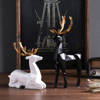 Nordic Ggeometric Elk Living Room TV Cabinet Ornament Creative Origami Deer Statue Home Decoration Simple Animal Art Accessories