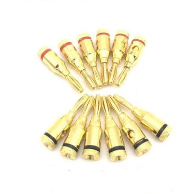 [LWF HOT]♛Connectors 12ชิ้น/ล็อต4Mm Gold Plated Pure Copper Monster Banana Plug Connector Audio Power Speaker Plugs Connector