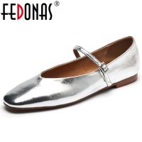 FEDONAS Concise Comfortable Casual Women Flats Spring Summer Office Ladies Genuine Leather Mary Janes Shoes Woman Retro Style