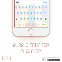 Bubble Milk Tea &amp; Sweets Keyboard Theme⎮(E-Voucher) for Pastel Keyboard App