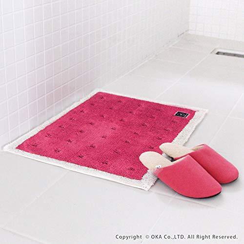 oka-แผ่นเช็ดเท้าห้องน้ำสีชมพูขนาดประมาณ45ซม-x-60ซม-ความแห้งกร้านดี-เสื่อปูห้องน้ำทำความสะอาดเท้า-การต้านเชื้อแบคทีเรียแบบแห้งเร็วดูดซับน้ำ