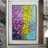 Arthyx Original Palette ดอกไม้ภาพวาดสีน้ำมันบนผ้าใบภาพผนัง Modern Abstract Pop Art สำหรับ Room Home Decor New