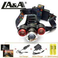 LA&amp;A  รุ่นT6-H3206 ไฟฉายคาดหัว ไฟฉายแรงสูง ไฟฉายชาร์จไฟบ้านลิเธียม LED 1500Lumen ขนาดเล็ก ไฟฉายติดศรีษะ ไฟฉายติดหน้าผาก หัวไฟ กรีดยาง ส่องสัตว์