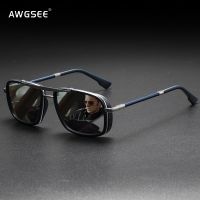 Rectangular Metal Polarized Driving Sunglasses Men Retro Designer Fishing Travel Sun Glasses Shades Male 100 UV Protection