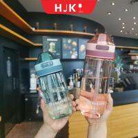 HJKL 500/650มล. ขวดน้ำกีฬา ที่จับแบบถือ พร้อมหลอดดูด ภาชนะสำหรับดื่ม แบบพกพาได้ ป้องกันการรั่วซึม ขวดน้ำพลาสติกใส สำหรับเด็กๆ