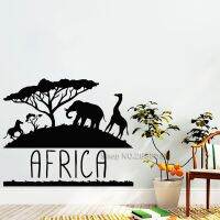 (สติ๊กเกอร์และรูปลอกติดผนัง) Desain Baru Afrika Stiker Dinding Hewan ภาพจิตรกรรมฝาผนังภายใน Rumah Dinding Dekorasi Kreatif Dinding Ruang Tamu Tato Dapat Dil