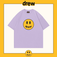 DRE Smiley เสื้อยืดแขนสั้นสำหรับทั้งหญิงและชายคอกลมทรงหลวมผ้าคอตตอนแบรนด์อินเทรนด์สไตล์อเมริกันฤดูร้อน