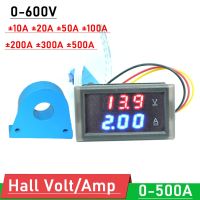 DC 0-600V 200A 300A 500A Hall Voltmeter ammeter Voltage Current LED Digital VA METER battery monitor 12V 24V Electric CAR Solar