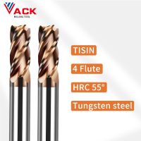 VACK HRC55 การเคลือบดอกคาบิเดะทังสเตนเหล็กกัดเครื่องมือตัดโลหะผสมเครื่อง CNC Endmills 2 4 5 6 8 10mm