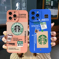 เคสโทรศัพท์สำหรับ Realme C30 C33 C21Y C35 C25Y 9i C11 C15 C12 C25S 8 5 6i C25 C3 C20 Reno7 8 6 Z 5G 5F สวยกาแฟ Starbucks ฝาครอบขอบสี่เหลี่ยมฝาครอบป้องกันเต็มเลน