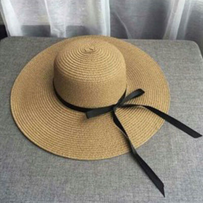 ฤดูร้อนเลดี้บิ๊ก Cap  หมวกฟางออกจากถนนดวงอาทิตย์หมวกกันแดดเกาหลีรุ่นพับชายหาดขนาดใหญ่หมวกฟางพิเศษ