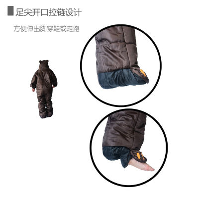 หมีรูปร่างมนุษย์ถุงนอนมัมมี่ถุงนอนกับการดูแลที่อบอุ่นถุงนอนกลางแจ้งล่วงเวลาเก็บคลังสินค้าขับรถถุงนอน