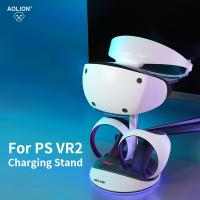 Aolion แท่นชาร์จไฟตู้แสดงเกมแพดสำหรับ PS5 VR2,แท่นชาร์จสำหรับ Sony Playstation VR2ที่จับคู่แท่นชาร์จอุปกรณ์เสริมถาดยึด