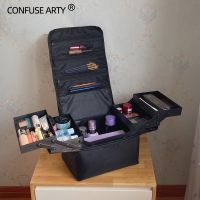【jw】▤☬  Make up bag hand-held large capacity multi-layer manicure hairdressing embroidery tool kit cosmetics storage case toiletry