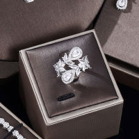 UAE Luxury Cubic Zirconia สร้อยคอสร้อยข้อมือต่างหูและแหวน4ชิ้นดูไบชุดเครื่องประดับหรูหรา