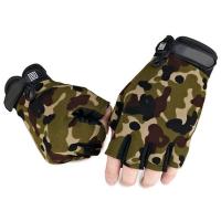 Men Camouflage Tactical Gloves Outdoor Sport Cycling Half Finger Anti-Slip Shock-Absorbing Fitness Fingerless Mittens Warmer