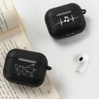 แผนที่โน้ตดนตรี เคสซิลิโคนสำหรับ Apple Airpods 1 &amp; 2 &amp; 3 Pro 2 หูฟัง Soft Protector กระเป๋าสำหรับ Airpods Pro Air Pods Pro 2 3 1 ครอบคลุม EarPods Case กล่อง